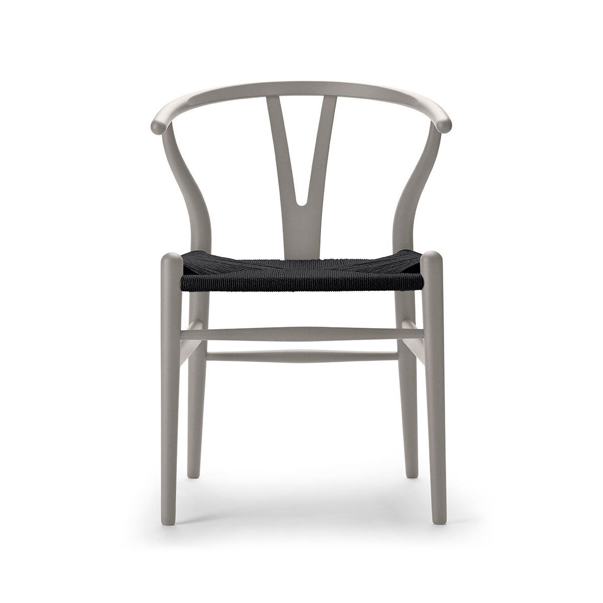 Y-stol CH24 Soft Silver Grey med sort flet af Hans J. Wegner