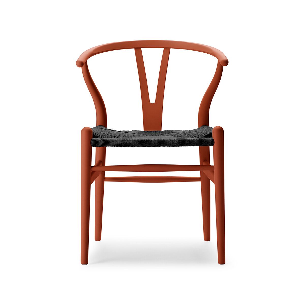 Y-stol CH24 Soft Terracotta med sort flet af Hans J. Wegner