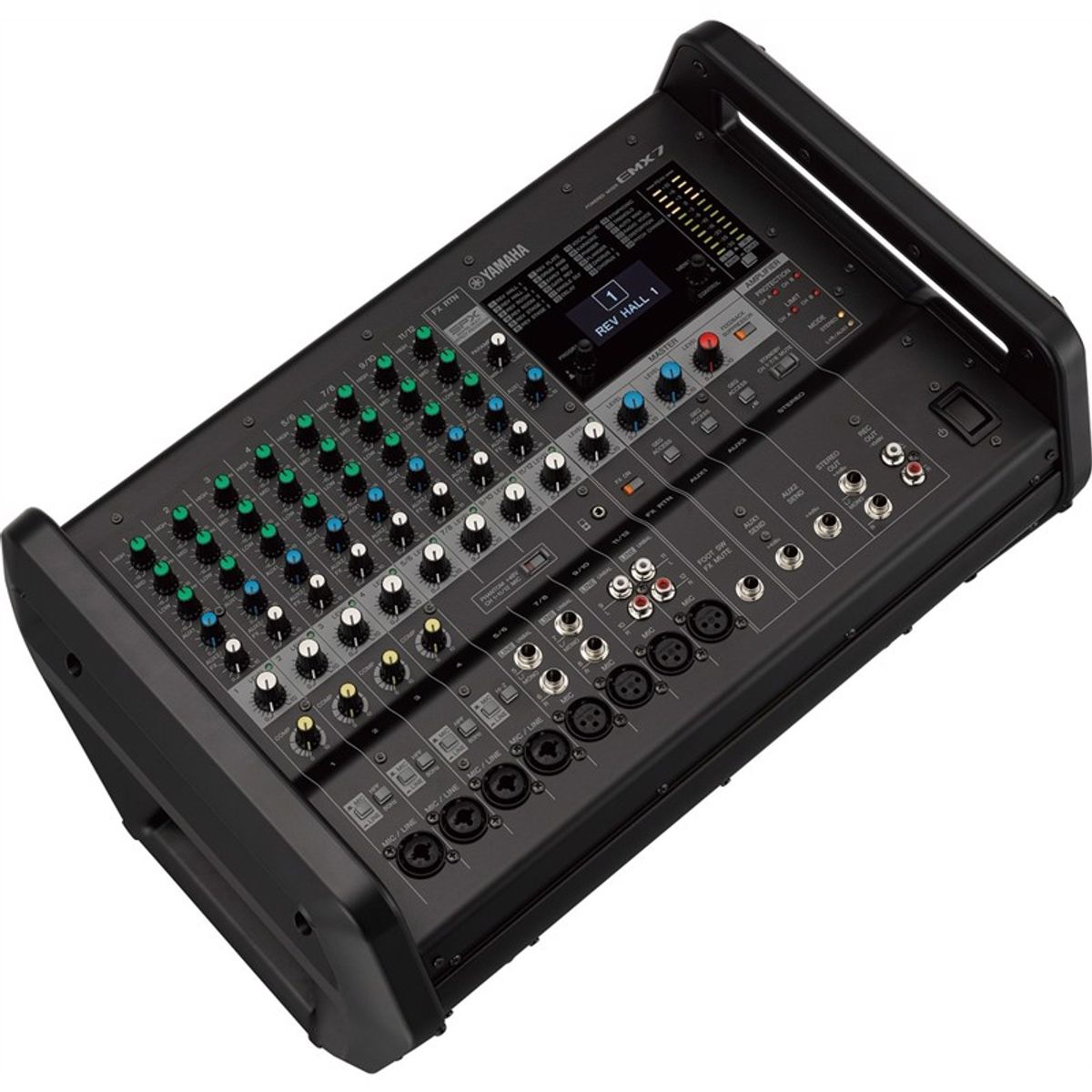 YAMAHA EMX7 - Power Mixer med 12 Line Inputs (8 mono + 4 stereo). 2x 600W [4]. Digital Effects.