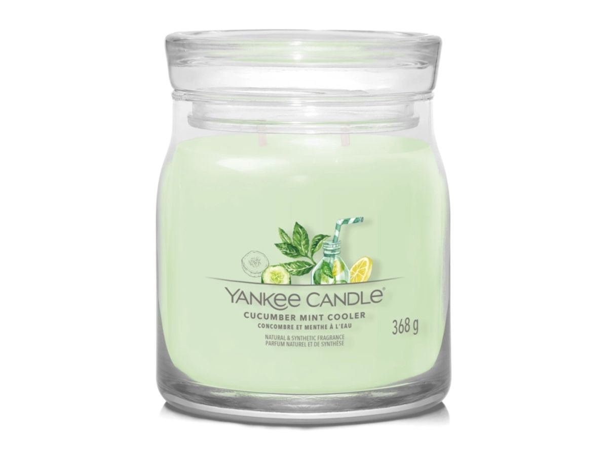 Yankee Candle Cucumber Mint Cooler, Cylinder, Grøn, Agurk, Citron, Mint, 50 T, 1 Stk