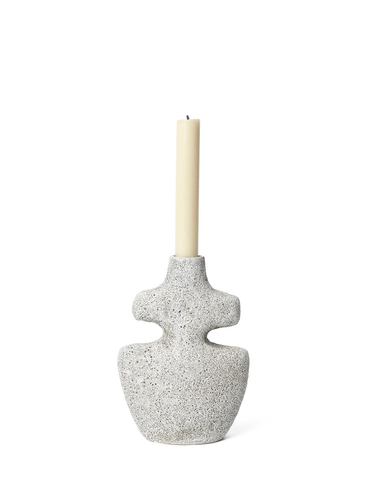 Yara Candle Holder Medium, grey pumice fra Ferm Living