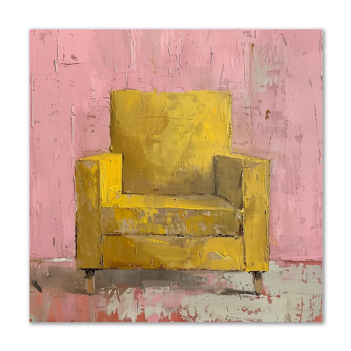 Yellow Elegance - 120x120 cm. - Ingen