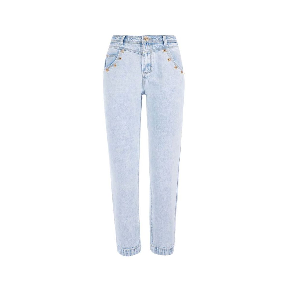 Yes Zee Light Blue Cotton Women's High-Waisted Jean