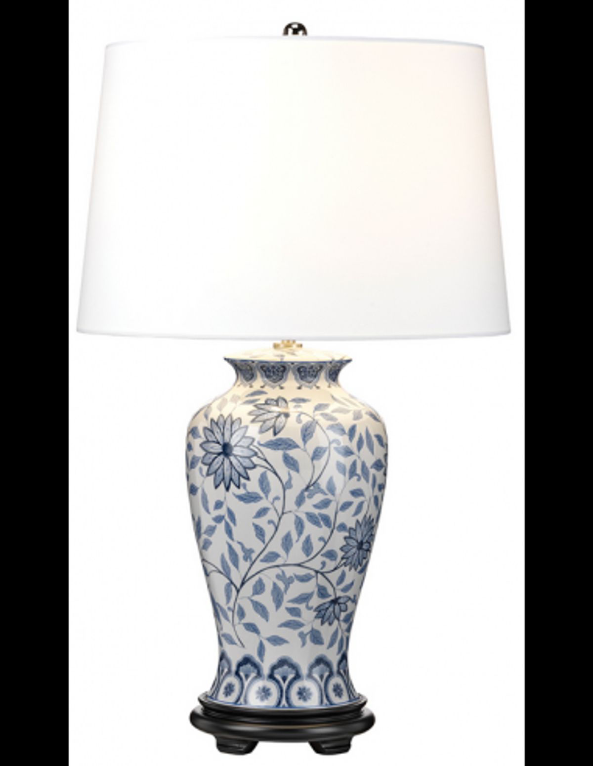 Ying Bordlampe i keramik og polyester H65 cm 1 x E27 - Blå/Hvid