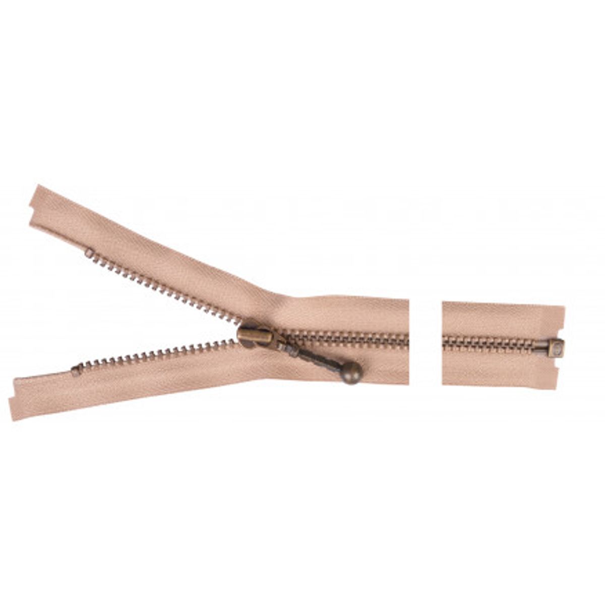 YKK Delbar Lynlås Antik Messing 25cm 4mm Beige