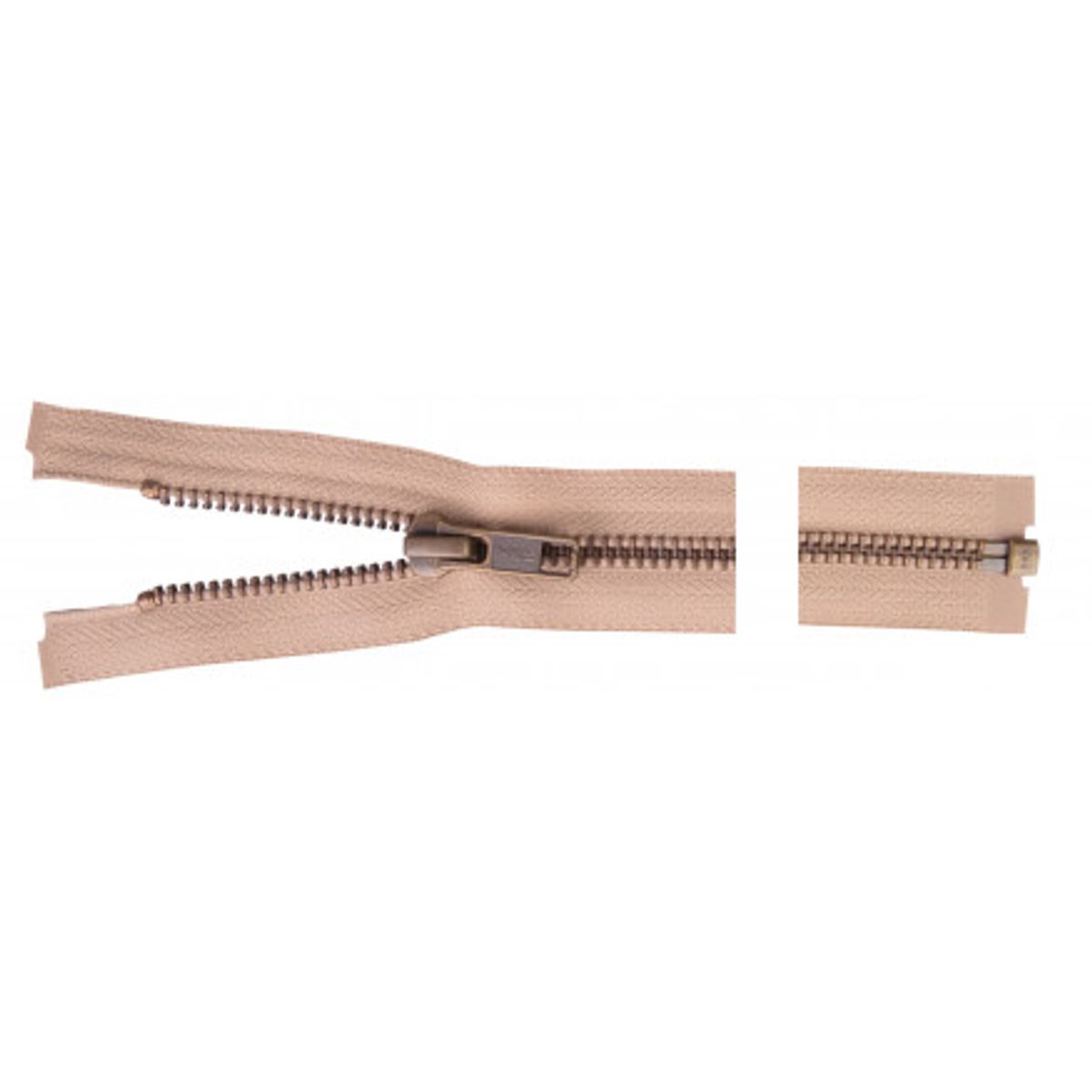 YKK Delbar Lynlås Antik Messing 45cm 6mm Beige