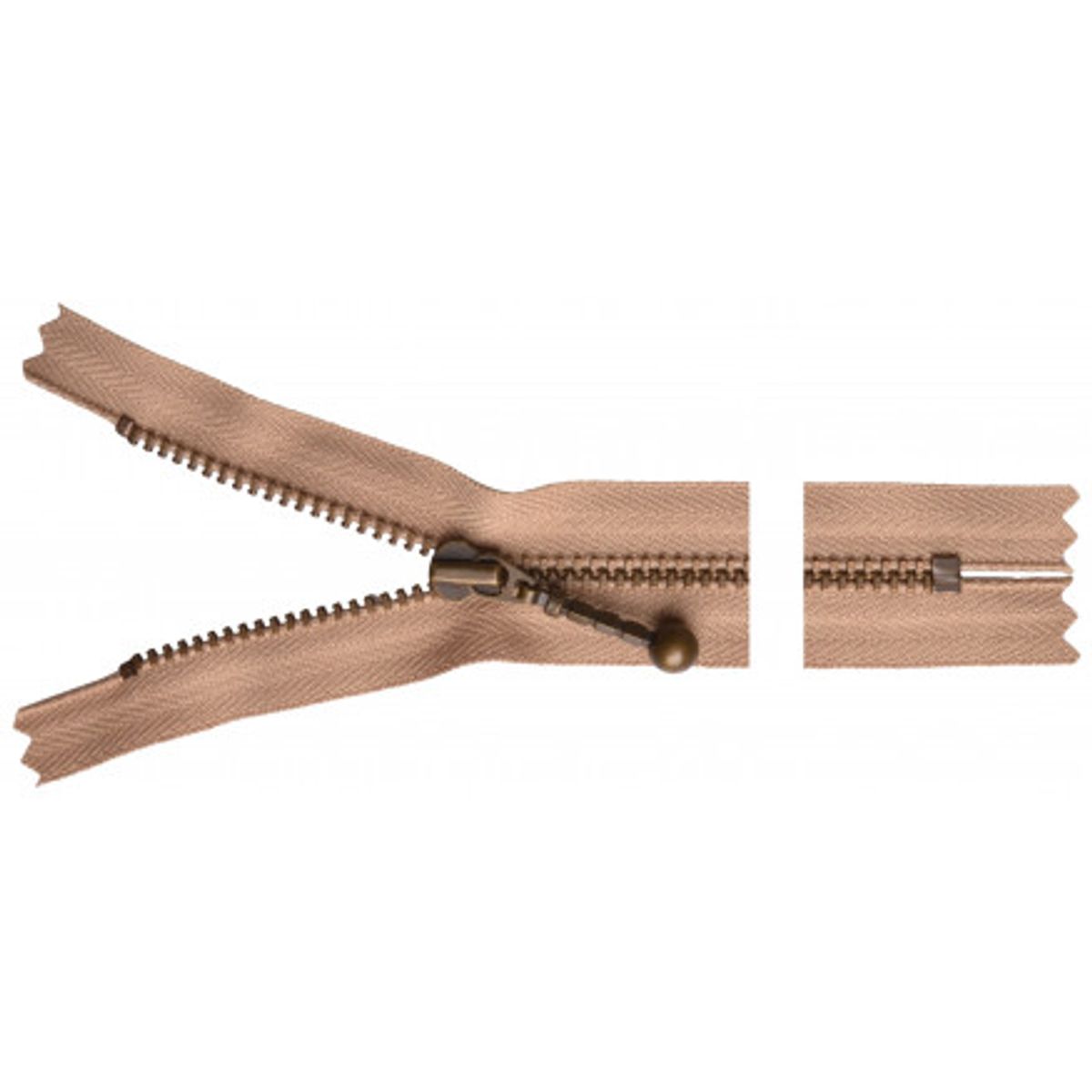 YKK Lynlås Antik Messing 12cm 4mm Beige