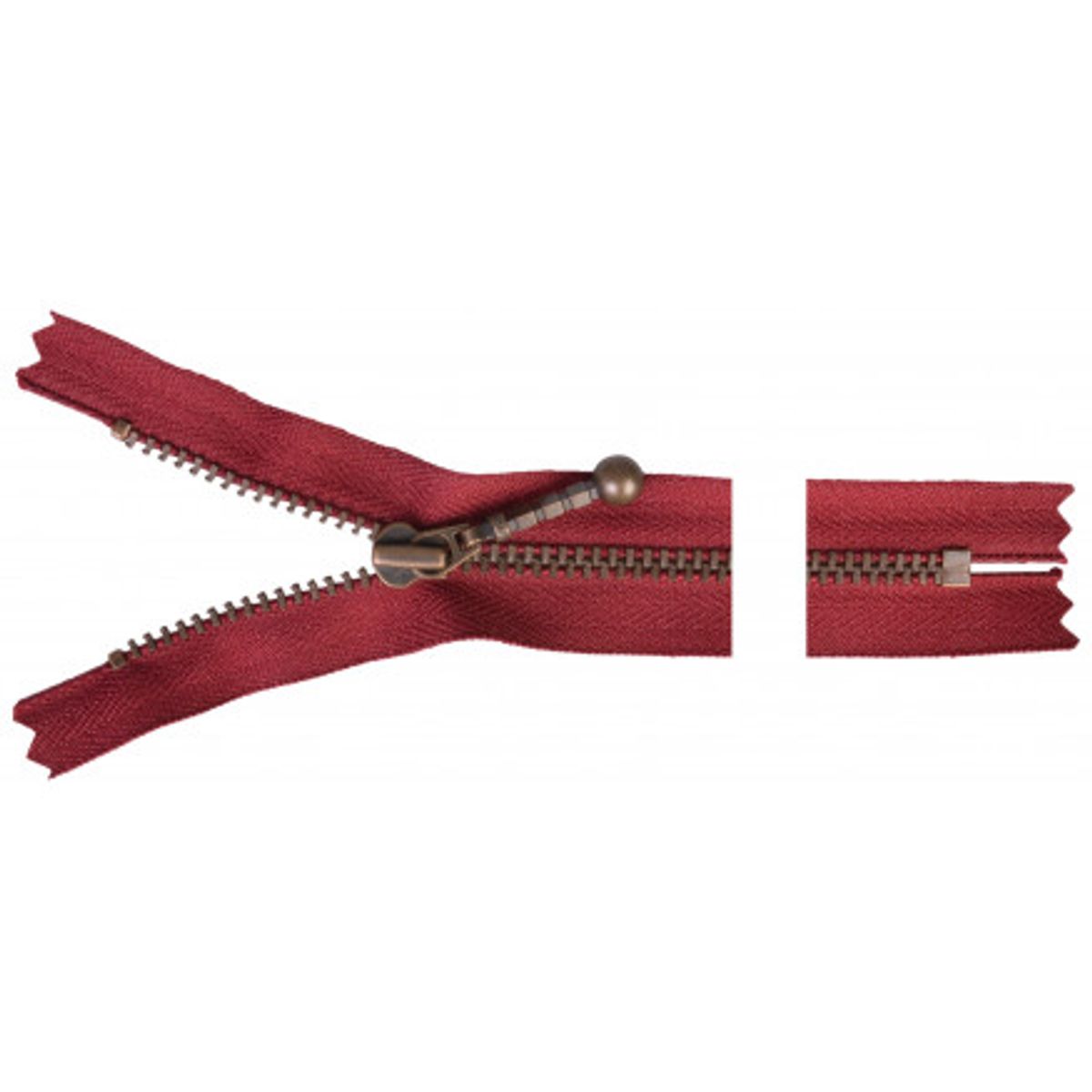 YKK Lynlås Antik Messing 20cm 4mm Bordeaux