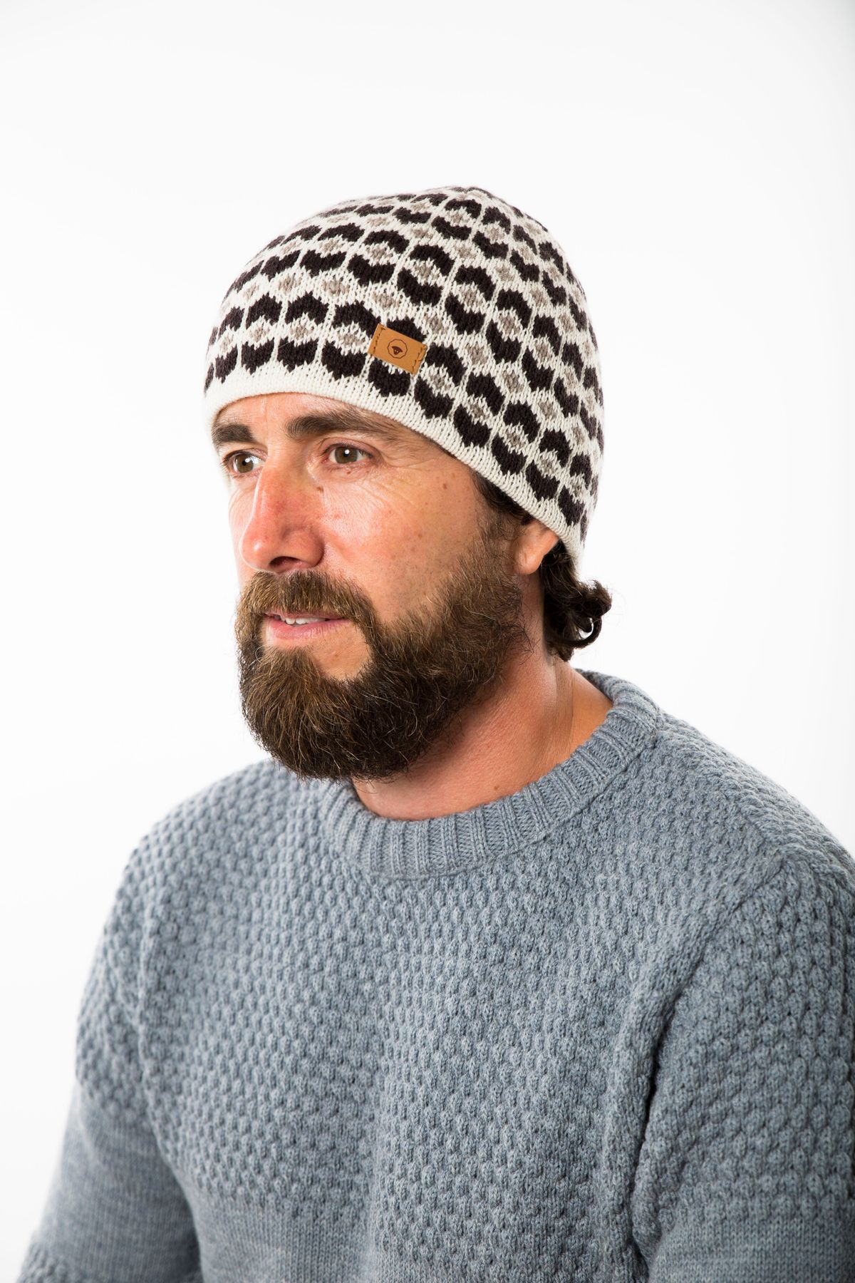 Ymer Beanie Reversible - Fuza Wool - White