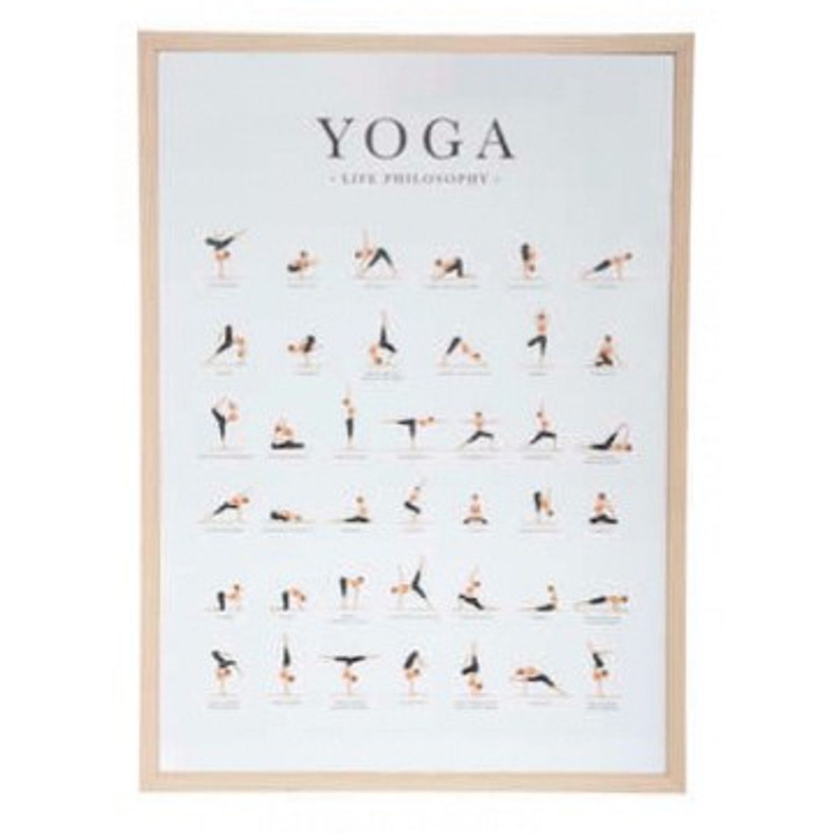 Yoga plakat med ramme 52 x 72 cm - hvid - Bolig & Brugskunst - GodKarmaShop