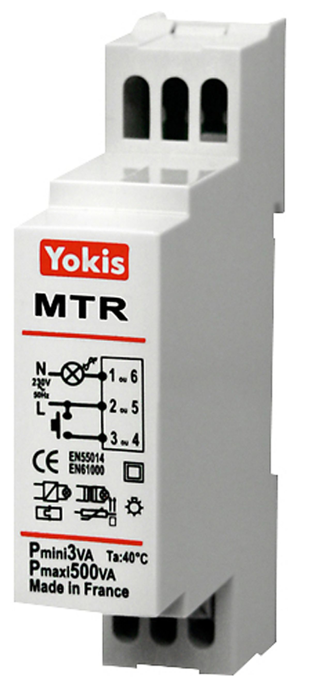 Yokis Elektronisk Kiprelæ med soft start/stop til din-skinne MTR500M