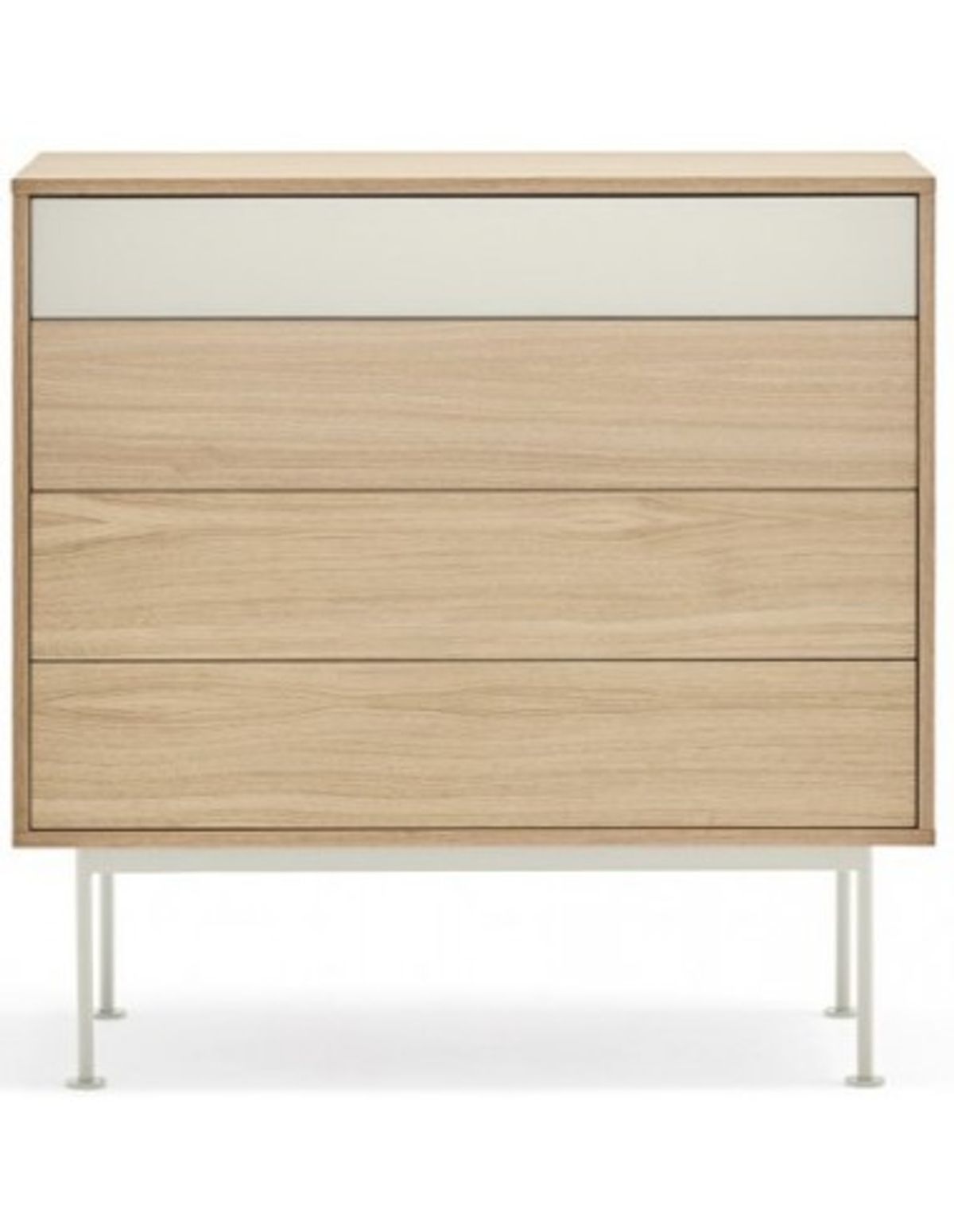 Yoko Kommode i metal og mdf finér B90 cm - Creme/Eg