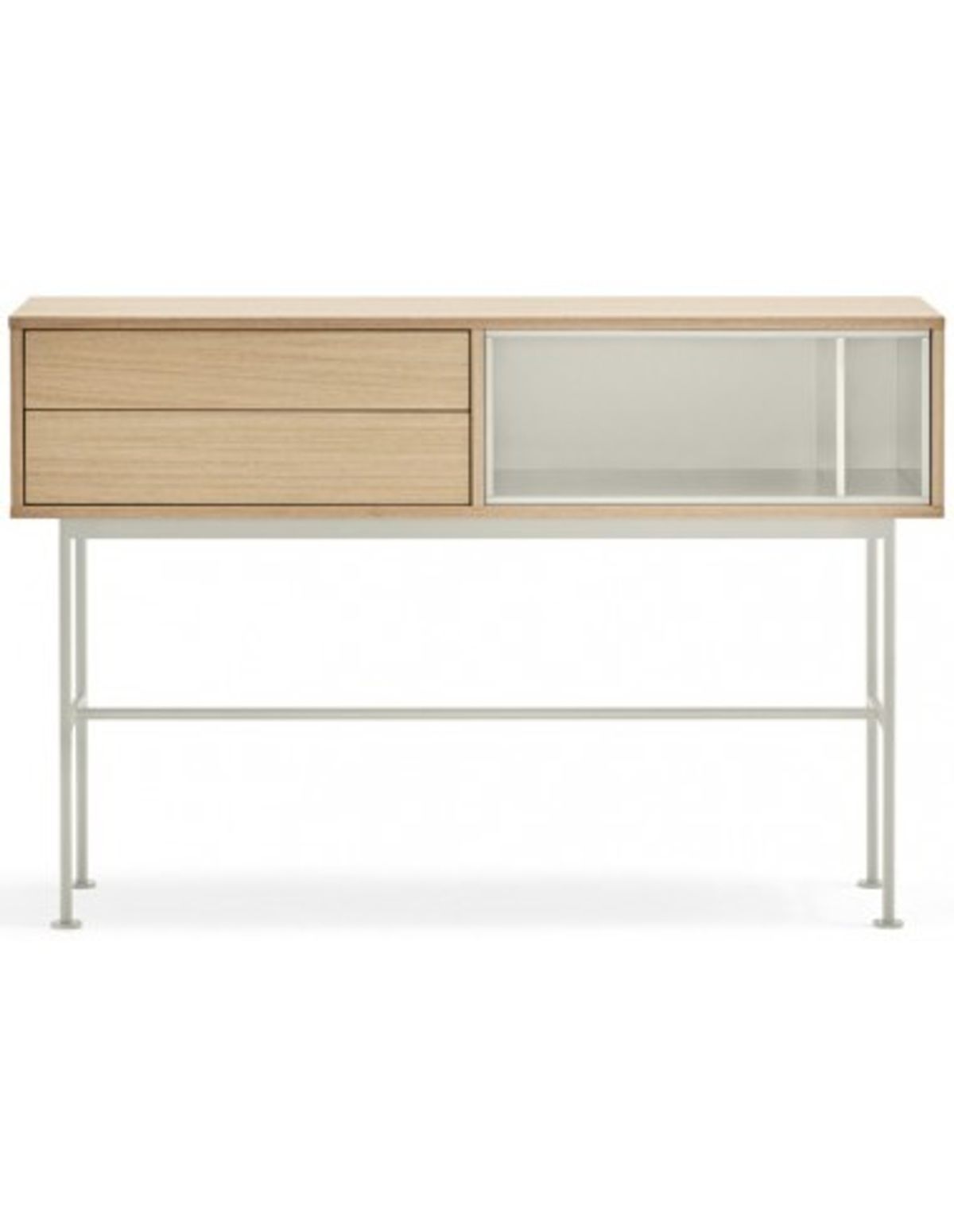 Yoko Konsolbord i metal og mdf finér B120 cm - Creme/Eg