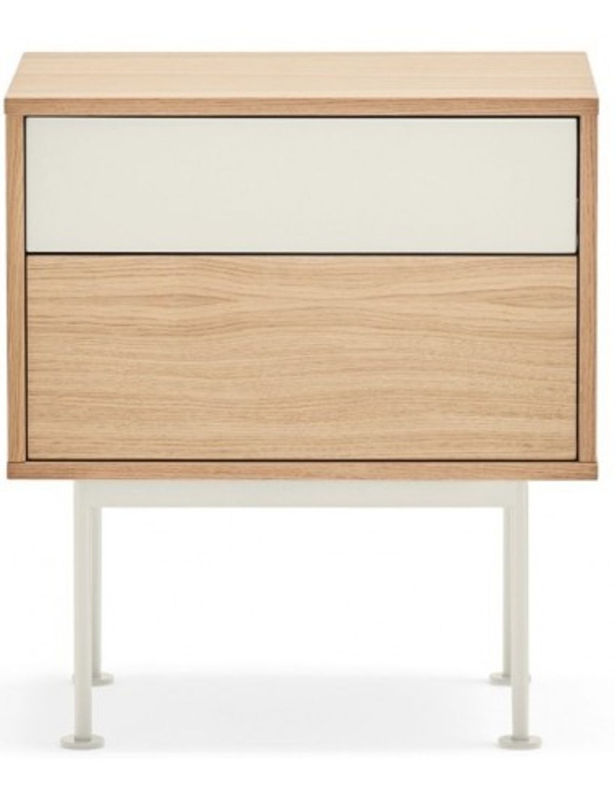 Yoko Sengebord i metal og mdf finér H59 cm - Creme/Eg