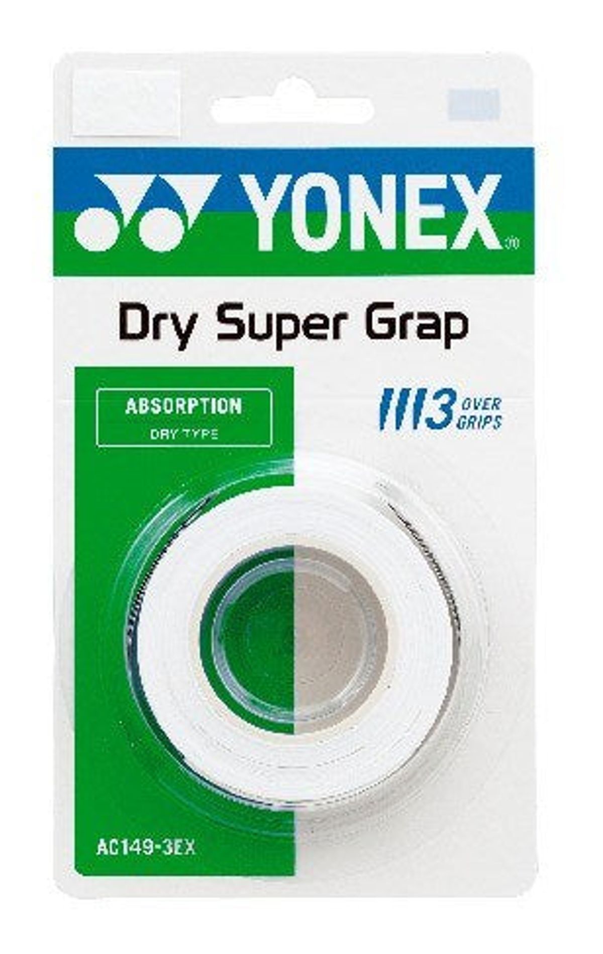 Yonex Dry Super Grap (3-pak, Hvid)