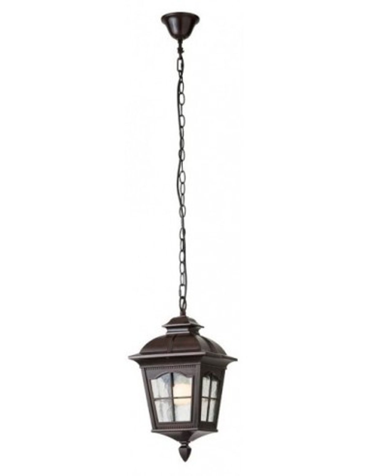 YORK Loftlampe i aluminium og glas H46,2 - 158,7 cm 1 x E27 - Antik mørkebrun