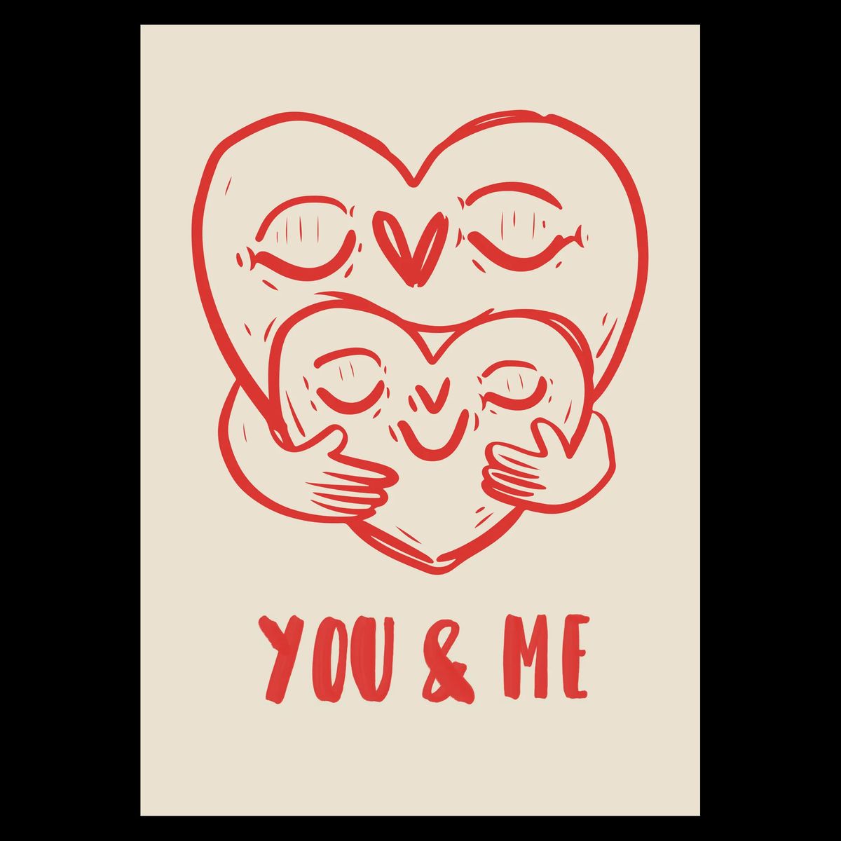 You &and Me Plakat 21x30 cm (A4) / Hvid Egetræ