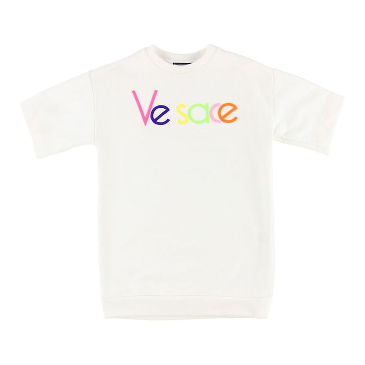 Young Versace Kjole - Sweat - Hvid m. Multifarvet Logo