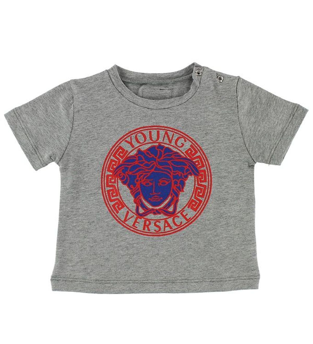 Young Versace T-shirt - Gråmeleret m. Rød/Blå