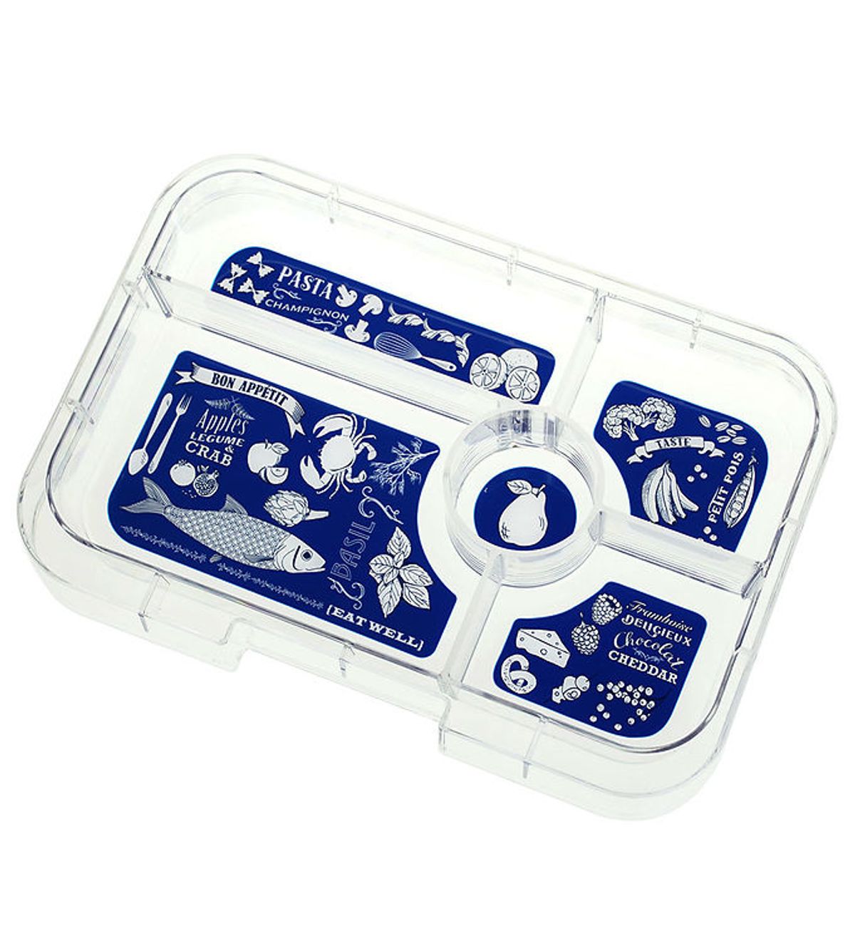 Yumbox Indsatsbakke m. 5 Rum - Tapas - Blue/Bon Appetiti