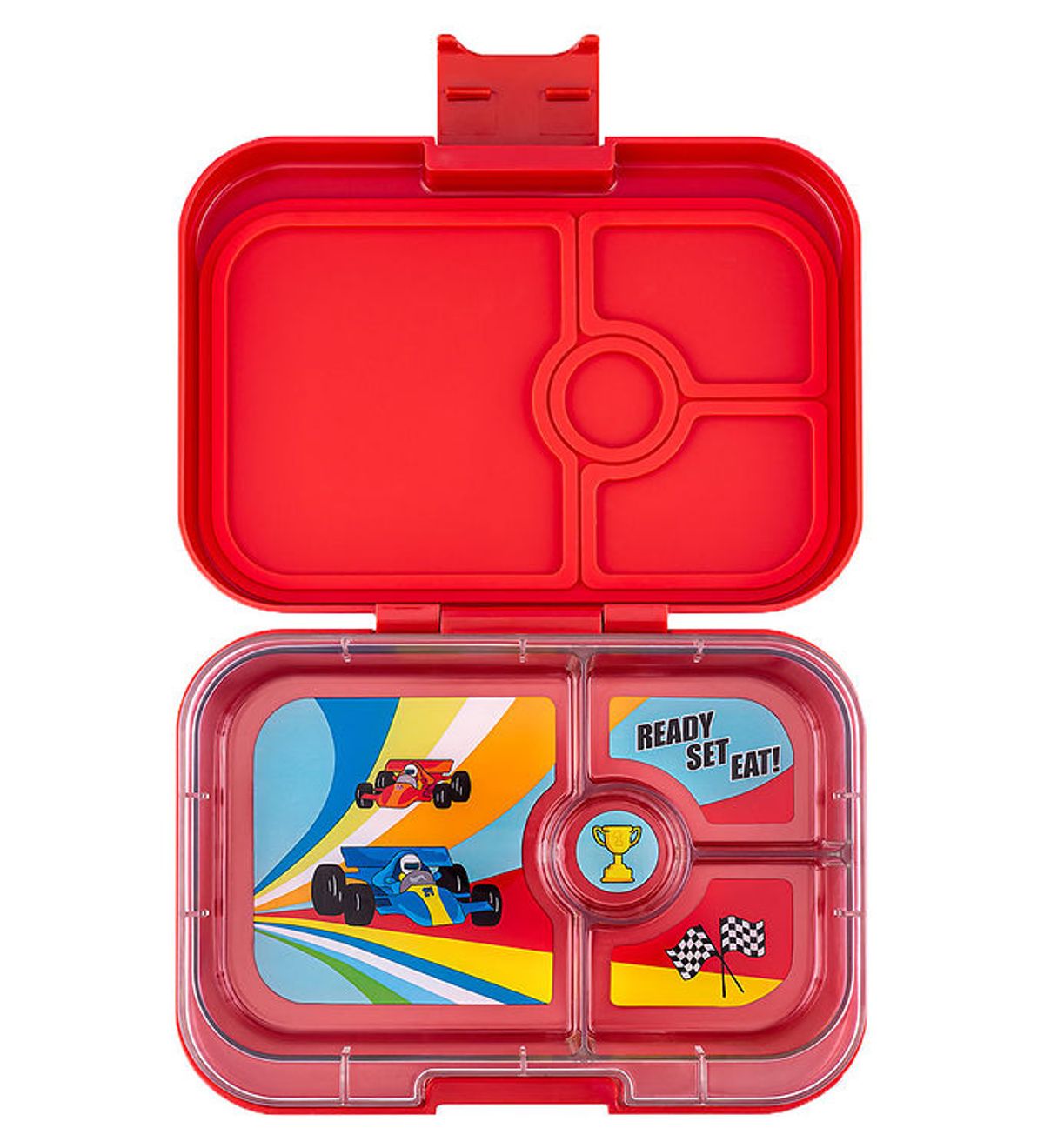 Yumbox Madkasse m. 4 Rum - Bento Panino - Roar Red/Race Cars