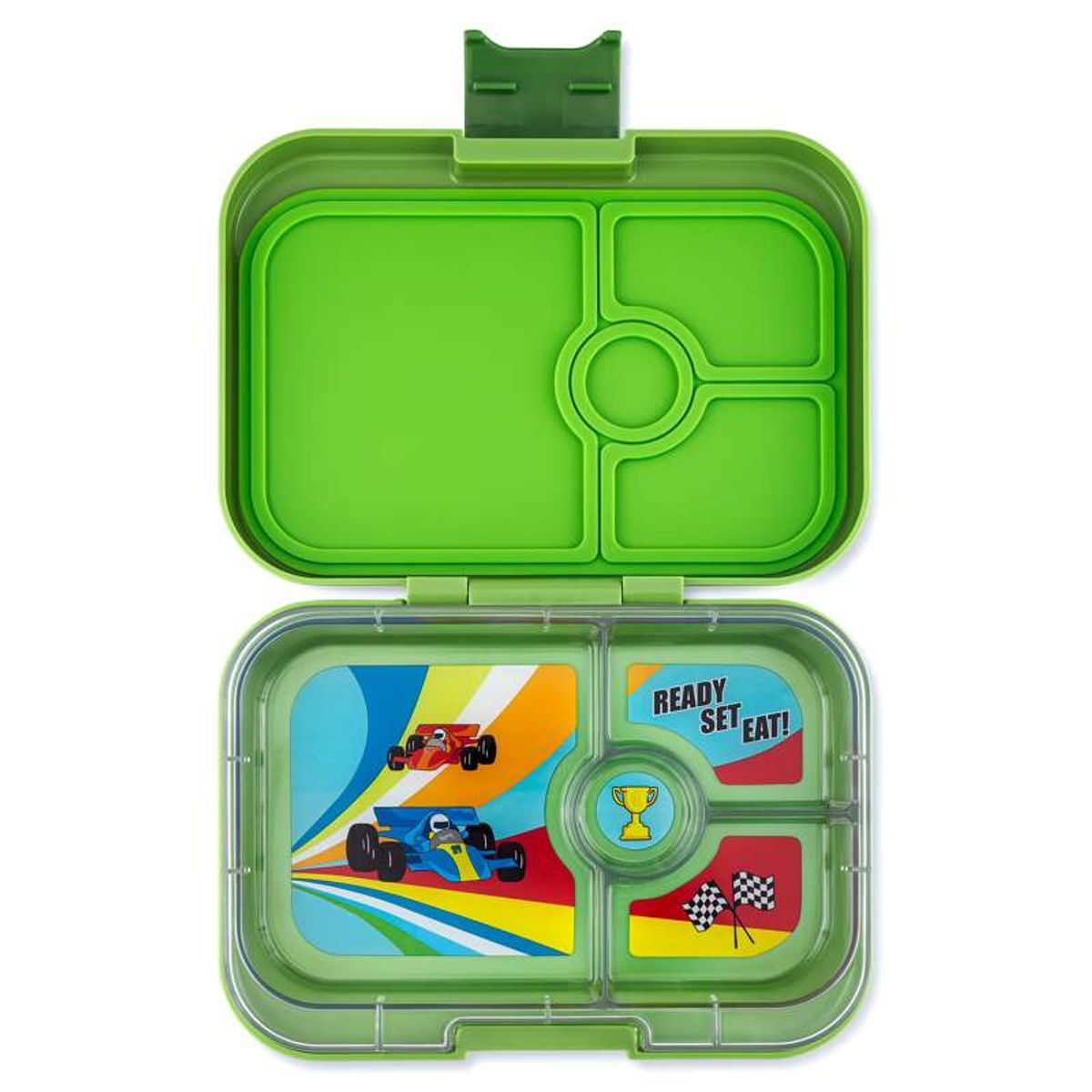 Yumbox Madkasse - Panino - 4 rum - Matcha Green/Race Cars