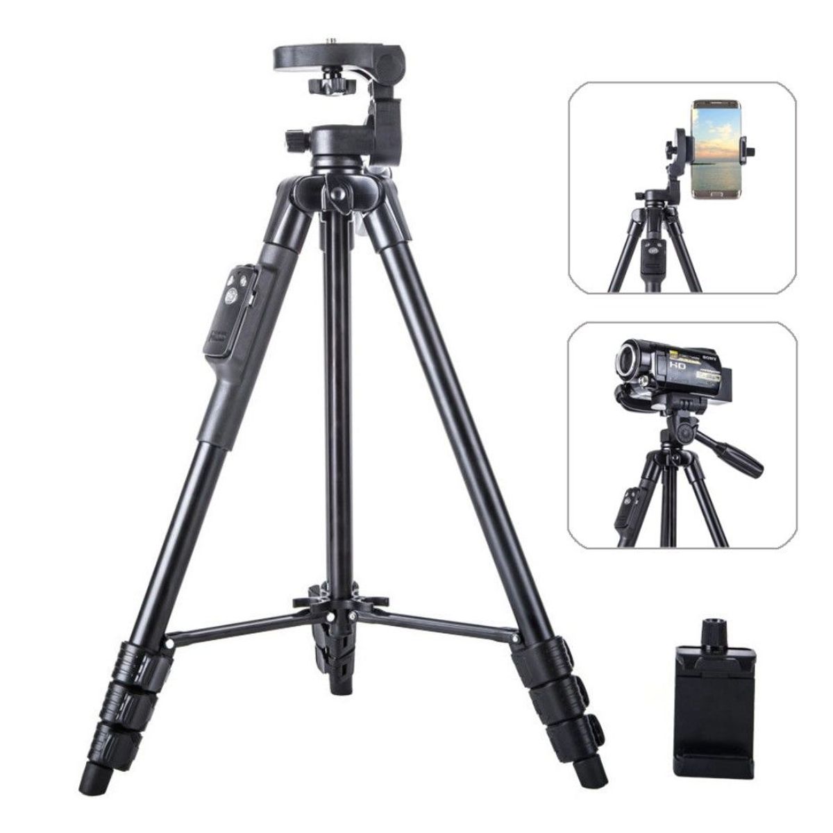 YUNTENG Justerbar Tripod til smartphone / kamera - Inkl. Bluetooth remote