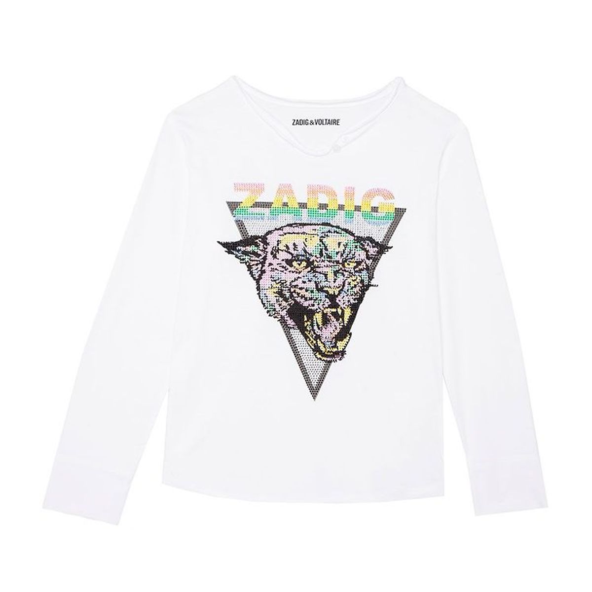 Zadig & Voltaire Bluse - Wild Sound - Hvid m. Print/Similisten