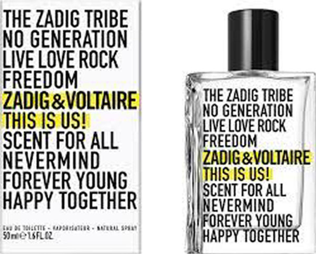 Zadig & voltaire eau de toilette the new fragrance for women and men this is us 50ml