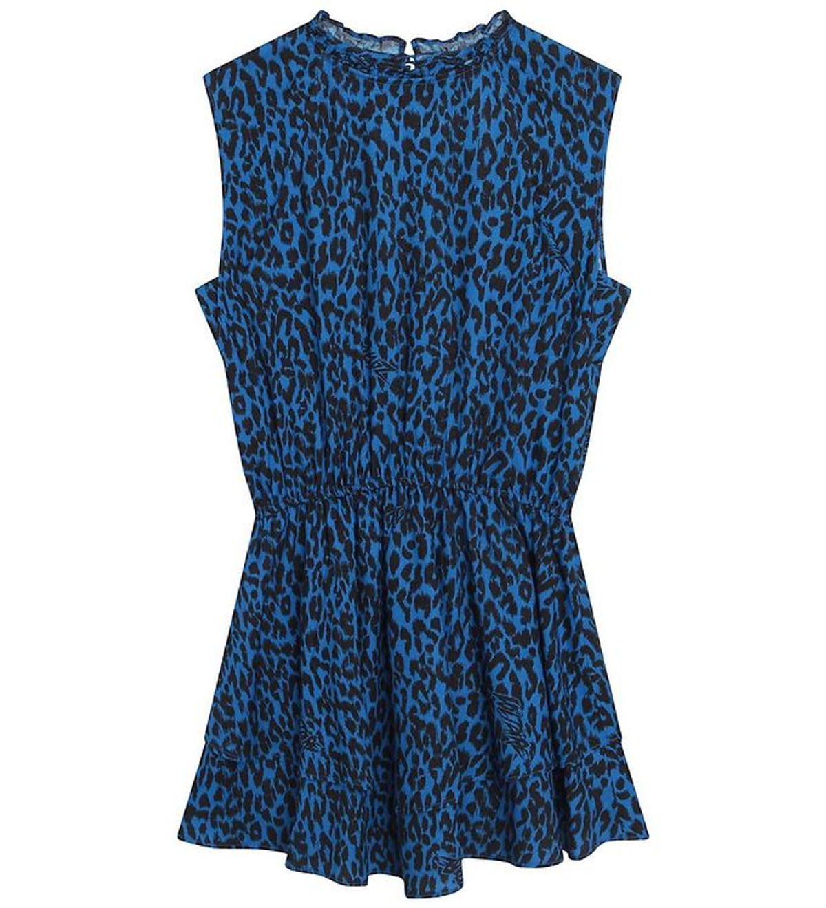 Zadig & Voltaire Kjole - Electric Blue m. Leopardprint