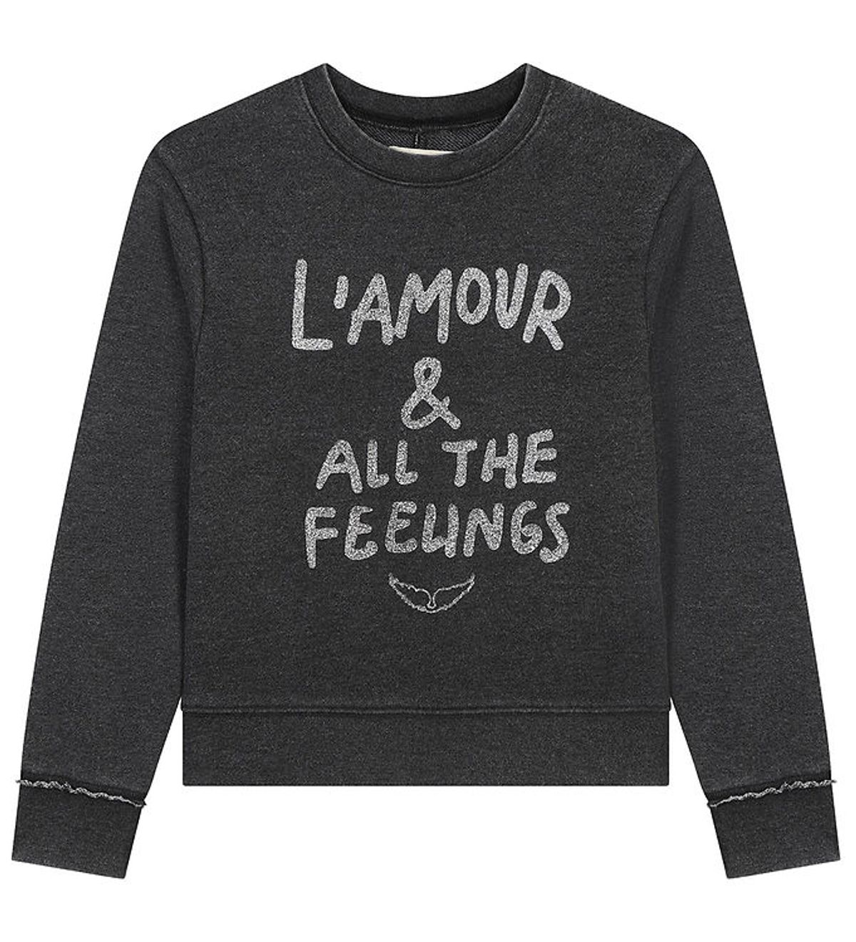 Zadig & Voltaire Sweatshirt - Sort/Sølv m. Tekst