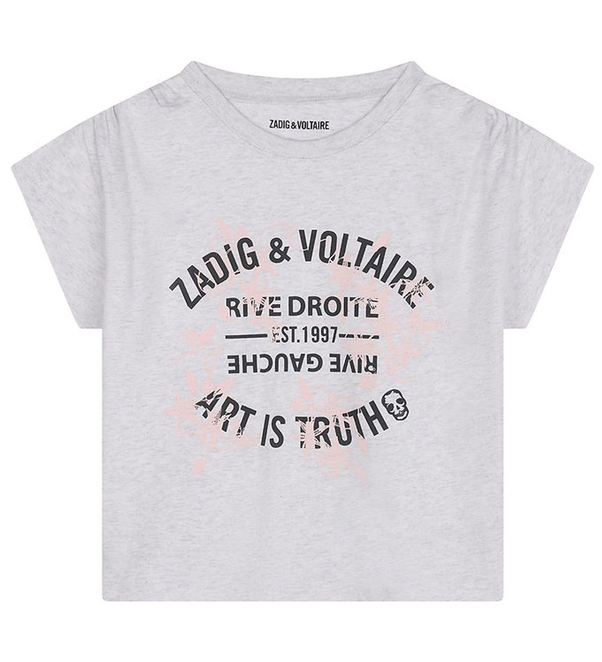 Zadig & Voltaire T-shirt - Lyesgråmeleret m. Print