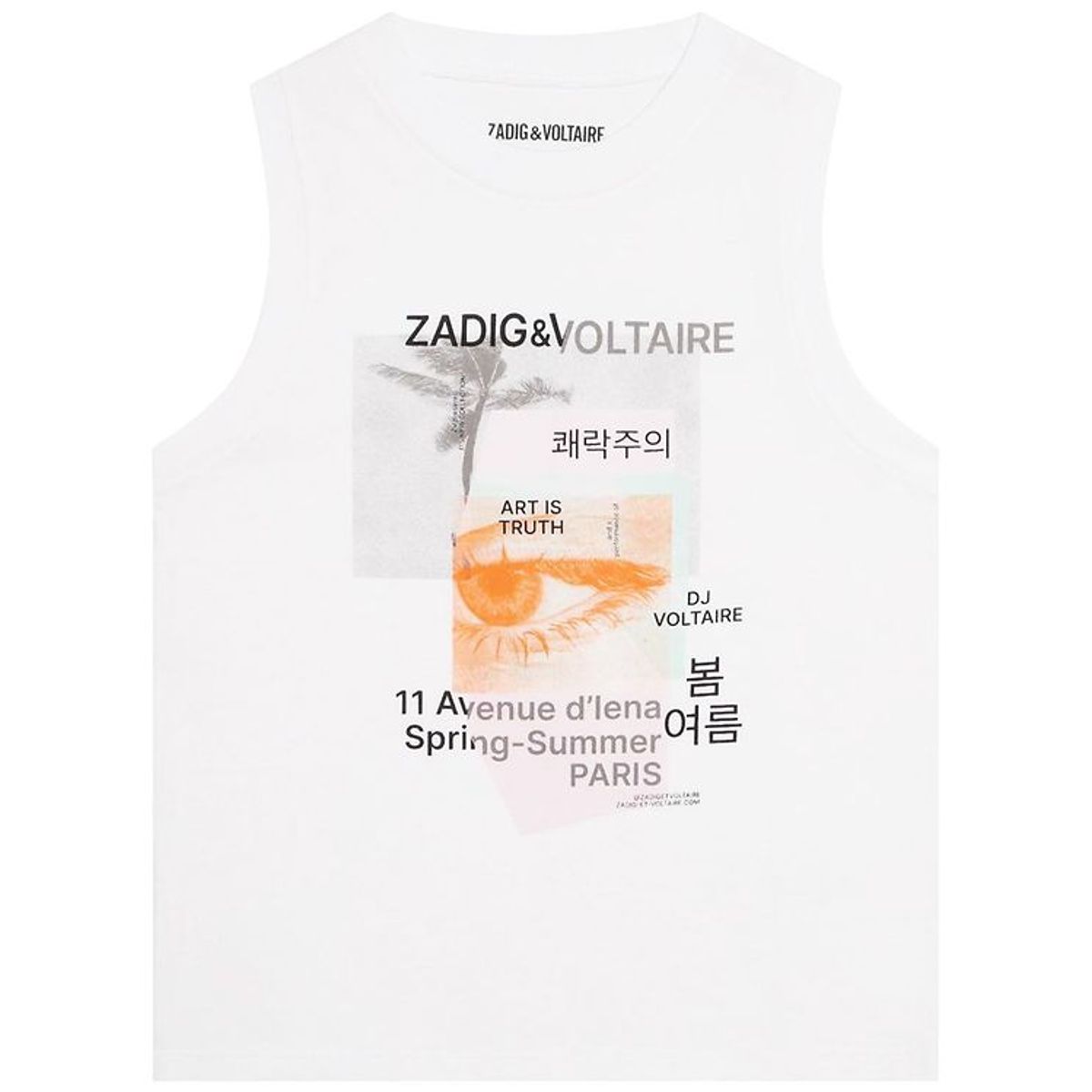 Zadig & Voltaire Tanktop - Hvid m. Fotoprint