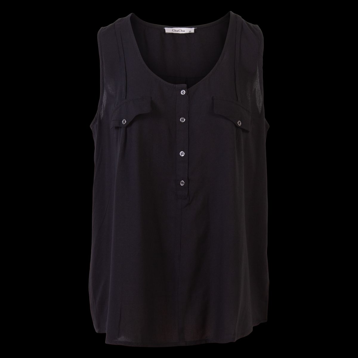 ZbyZ Dame Top - Solid Black - 50/52