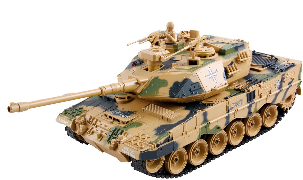 ZEGAN German Leopard 2 Fjernstyret Airsoft Tank 1:18, 2.4G