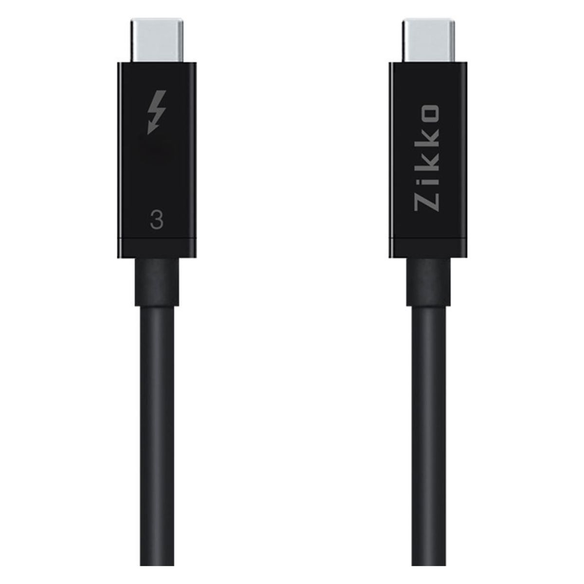 Zikko 100W / 20Gb 8K, USB-C med Thunderbolt 3 kabel, 2m, Sort