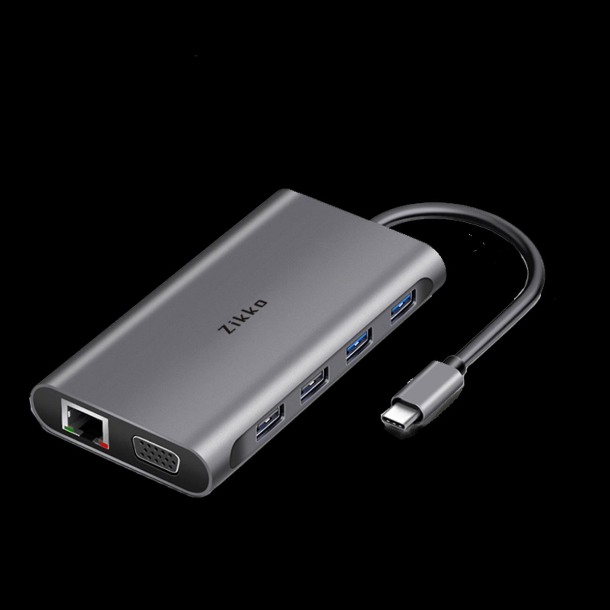 Zikko USB-C 11-i1 Hub med HDMI 4xUSB VGA SD kort og ethernet