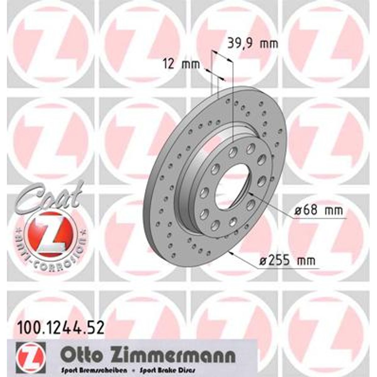 ZIMMERMANN Sports Bremsekivesæt, Bag (2 stk.) (OE ref.: 8E0 615 601 D (Sport))