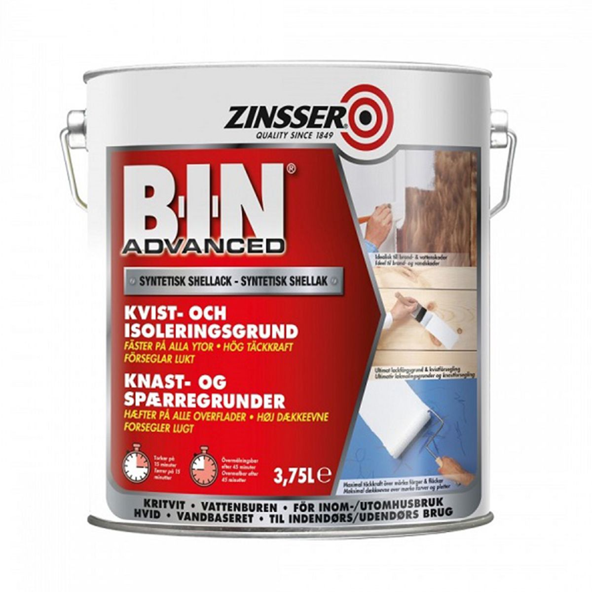 Zinsser B-I-N Advanced Knast- og Spærregrunder 10 L