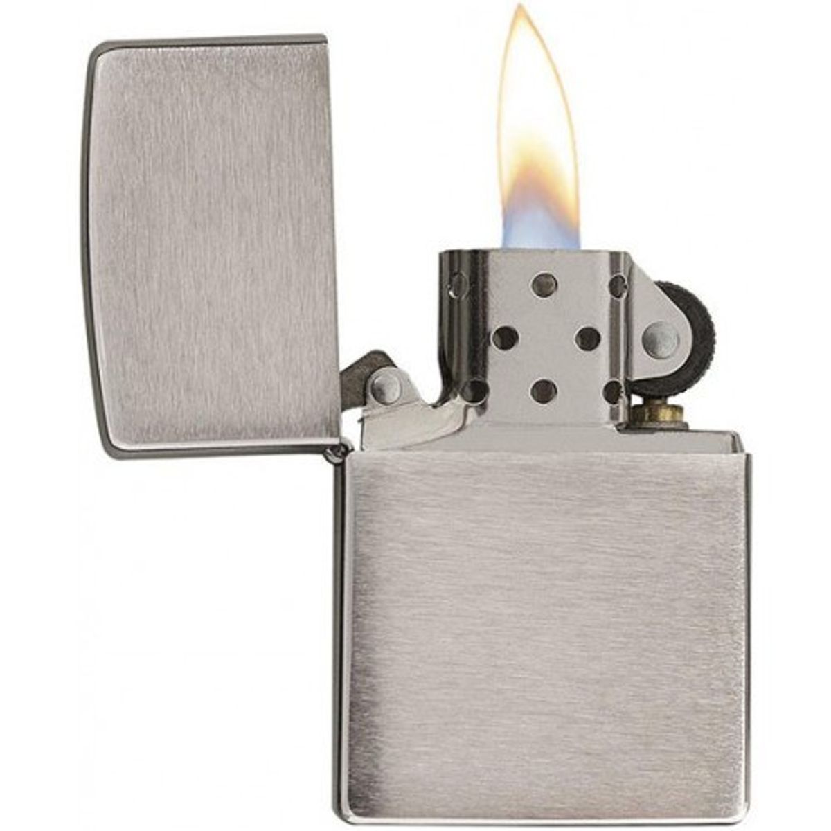 Zippo Lighter Regular Brush Fin Chrome 200