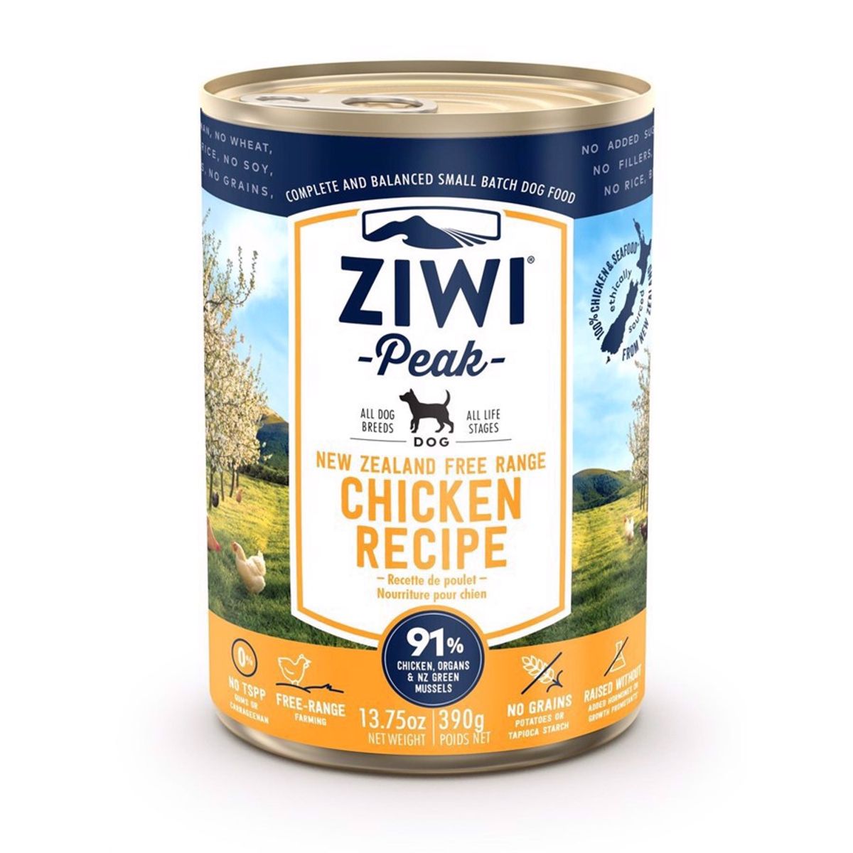 ZiwiPeak Dog Chicken dåsemad, 390g