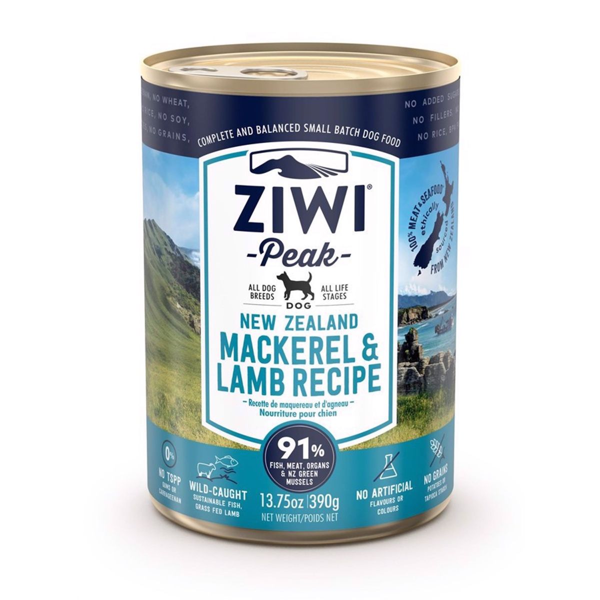 ZiwiPeak Dog Mackerel & Lamb dåsemad, 390g