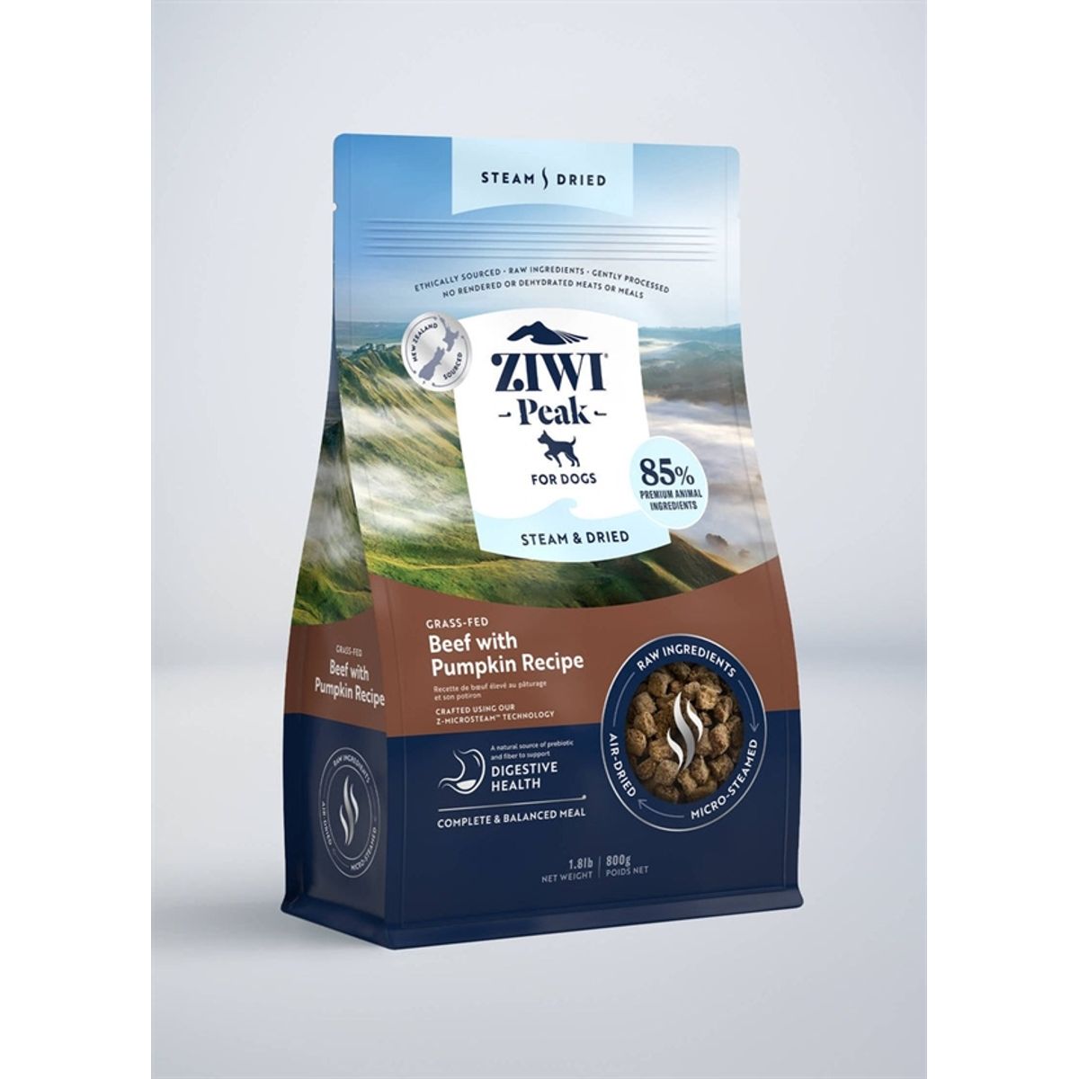 Ziwipeak Dog Steam & Dried, Beef, 800g