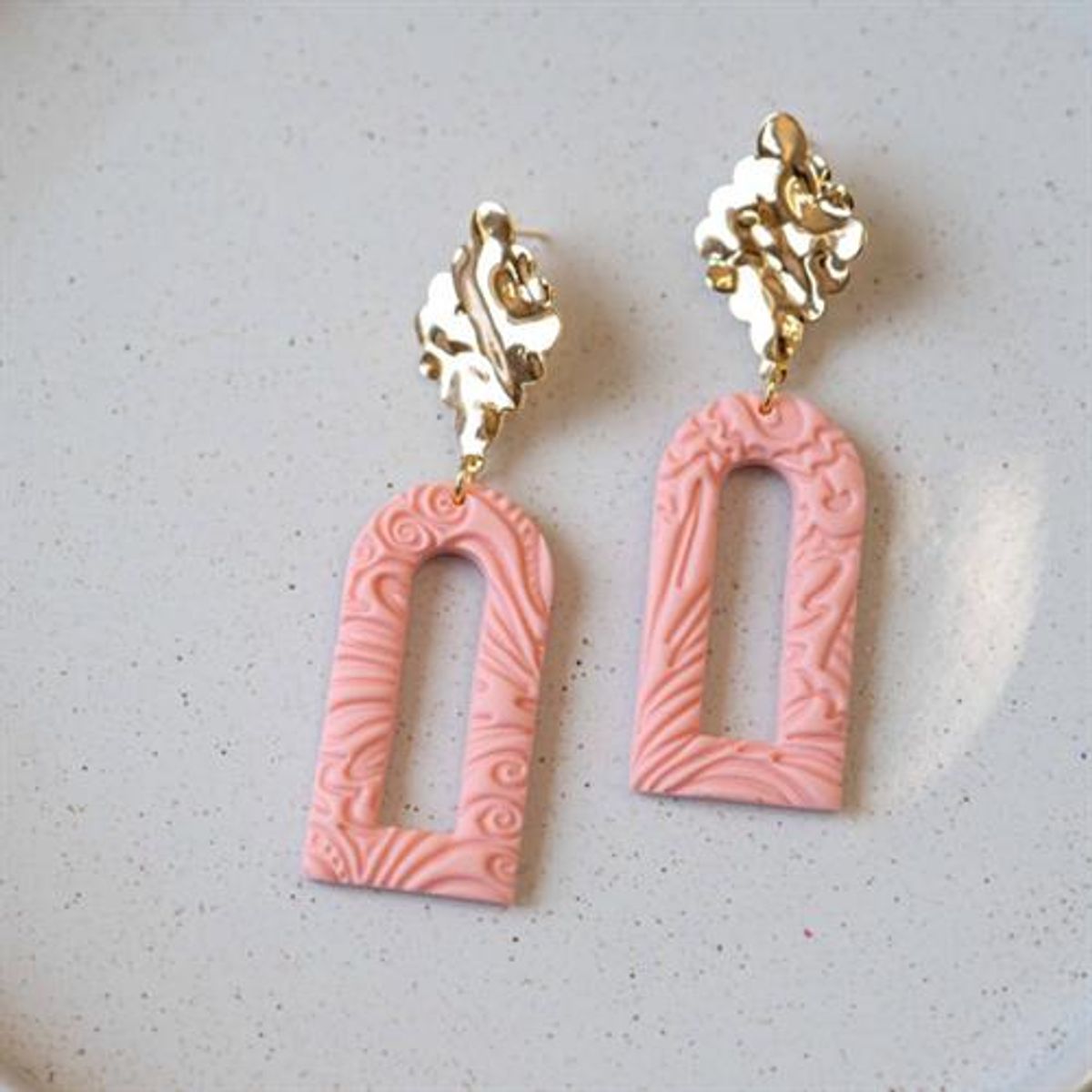 Zoe Earrings, blush pink