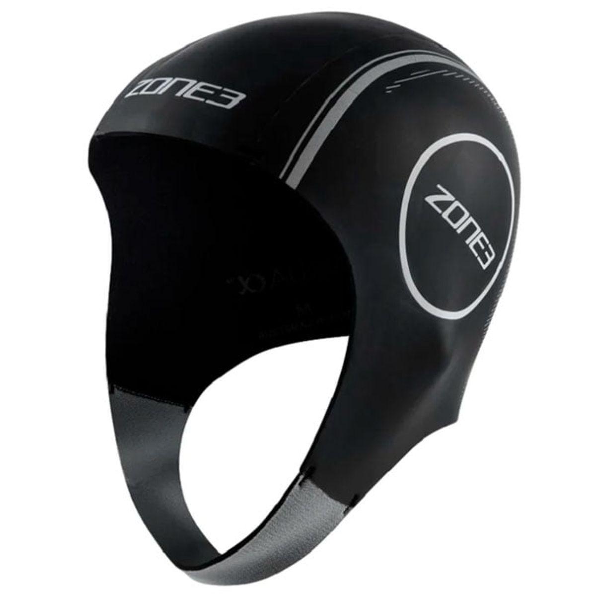 ZONE3 Sølv Neopren Swim Cap-S Sort