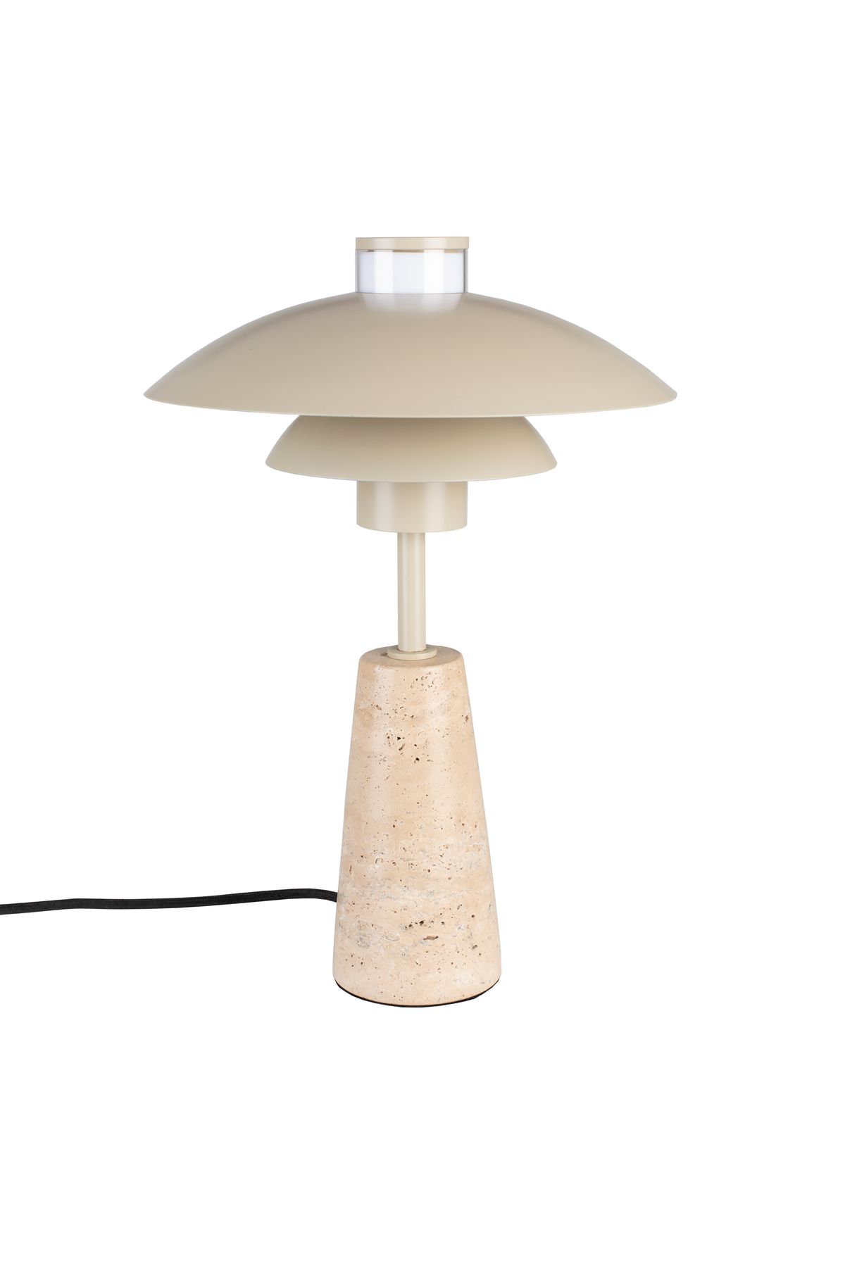 ZUIVER Cole bordlampe - beige metal og beige travertin