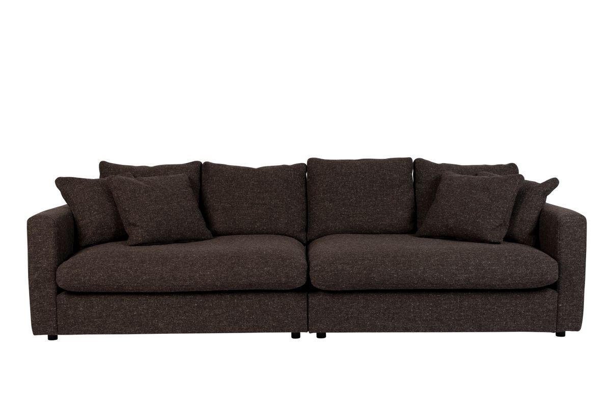 ZUIVER Sense 3 pers. sofa - espresso stof og sort polypropylen