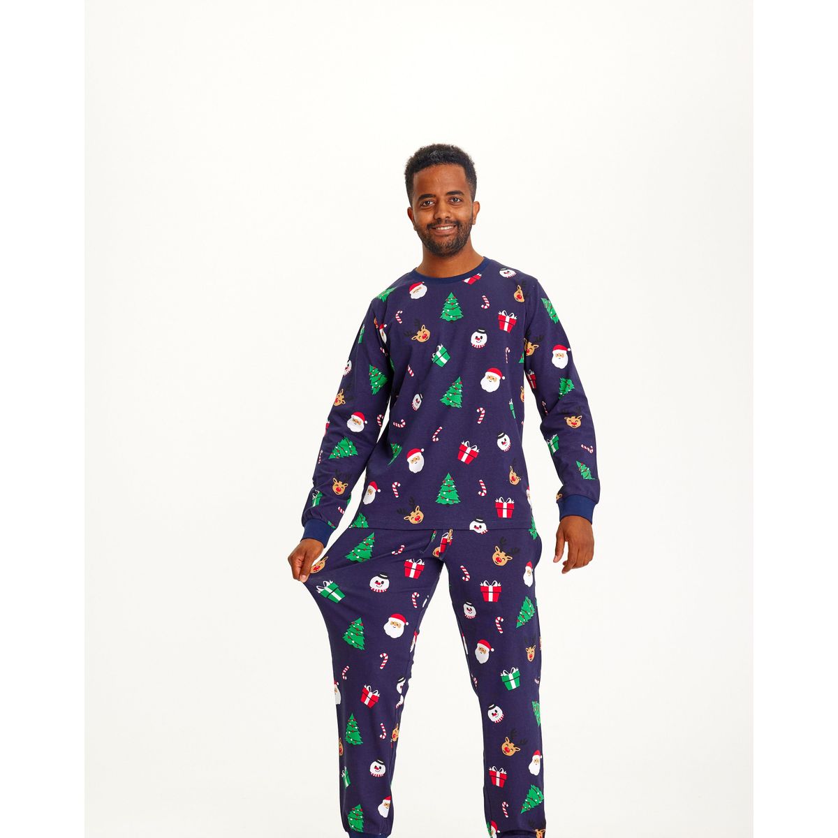 Årets julepyjamas: Nice Christmas Pyjamas Navy - herre / mænd.