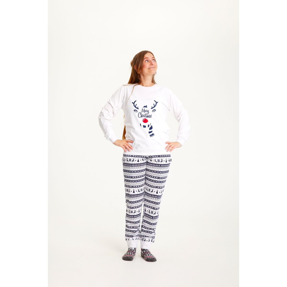 Årets julepyjamas: Sød Pyjamas Navy - dame / kvinder.