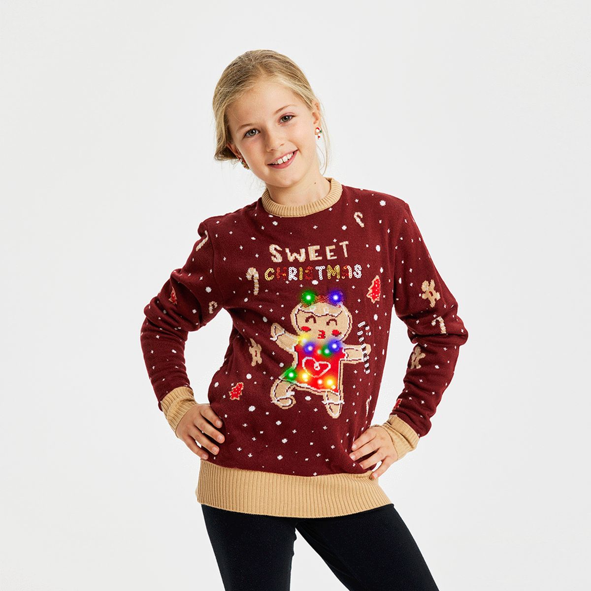 Årets julesweater: Cute Cookie Woman - Børn. Ugly Christmas Sweater lavet i Danmark